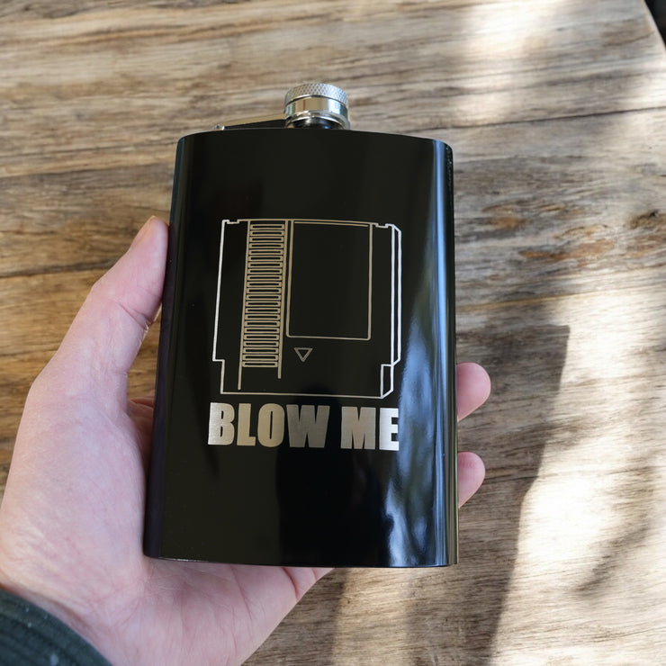 8oz BLACK Blow Me Cartridge Flask
