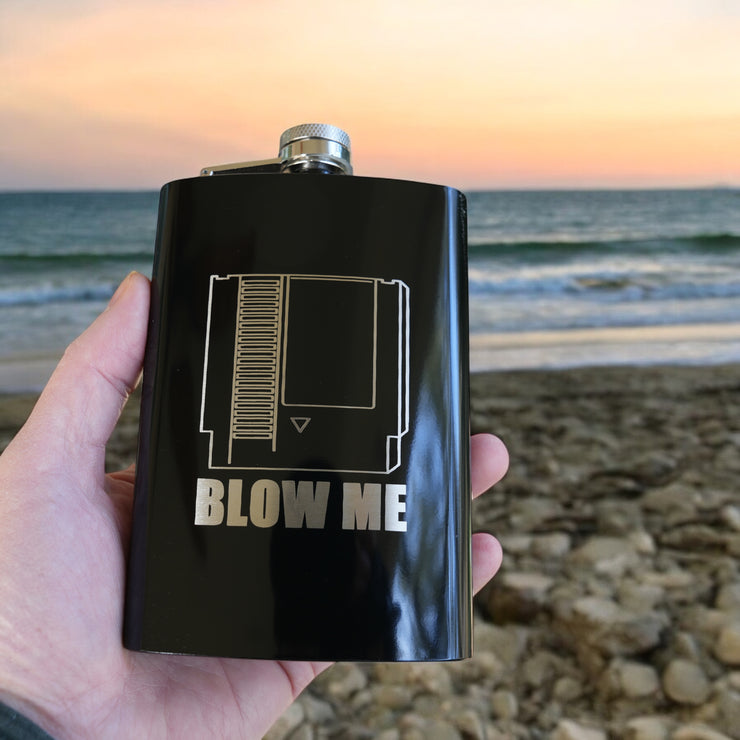 8oz BLACK Blow Me Cartridge Flask