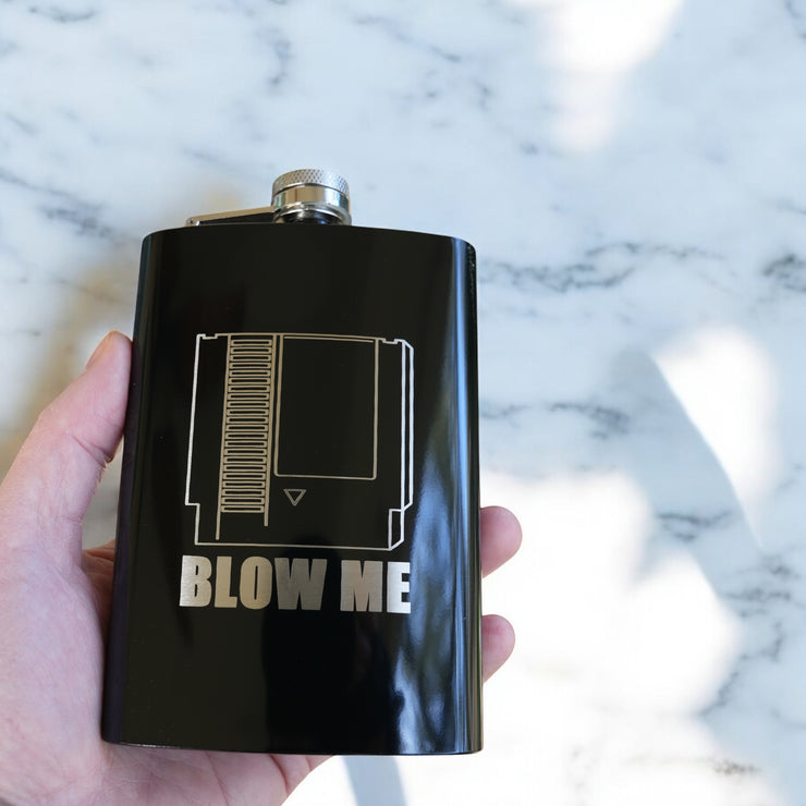 8oz BLACK Blow Me Cartridge Flask