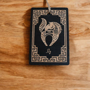 Ornament - Year of the Horse 3x4in - BLACK - Painted Raw Wood