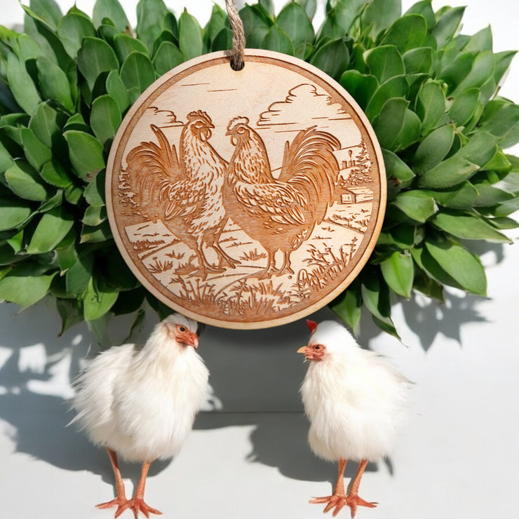 Ornament - Chicken Ranch - Raw Wood
