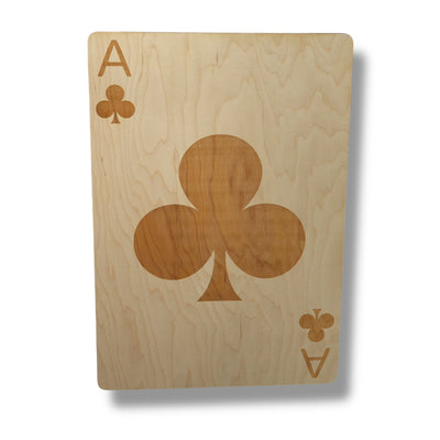 Ace of Clubs Sign 13x20 Raw Wood