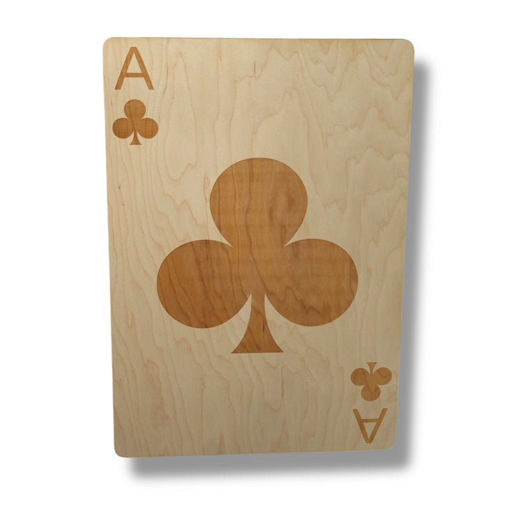 Ace of Clubs Sign 13x20 Raw Wood