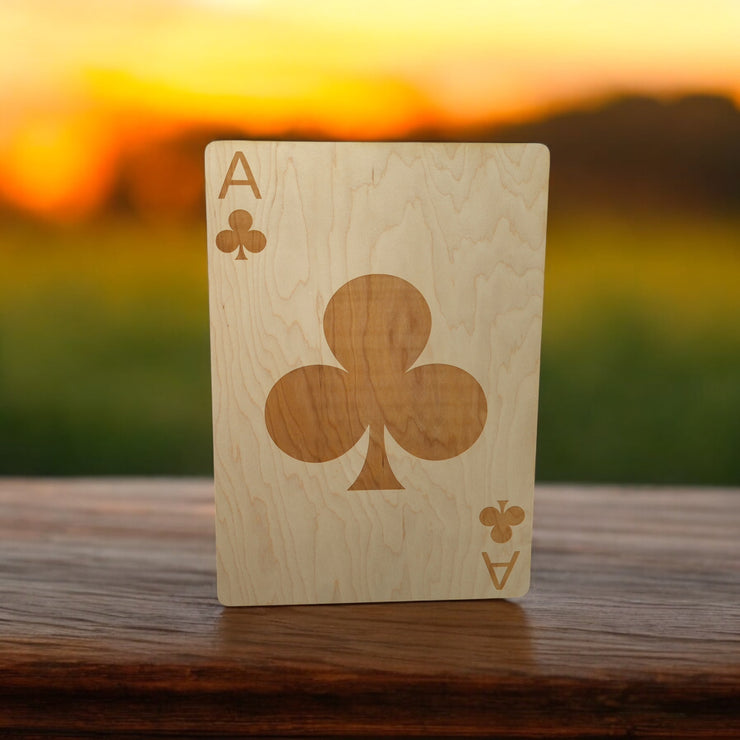 Ace of Clubs Sign 13x20 Raw Wood