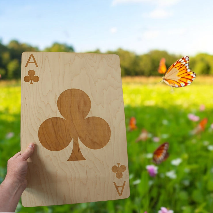 Ace of Clubs Sign 13x20 Raw Wood