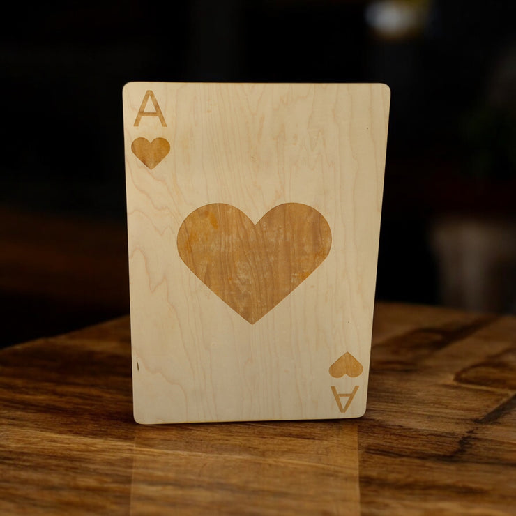 Ace of Hearts Sign 13x20 Raw Wood