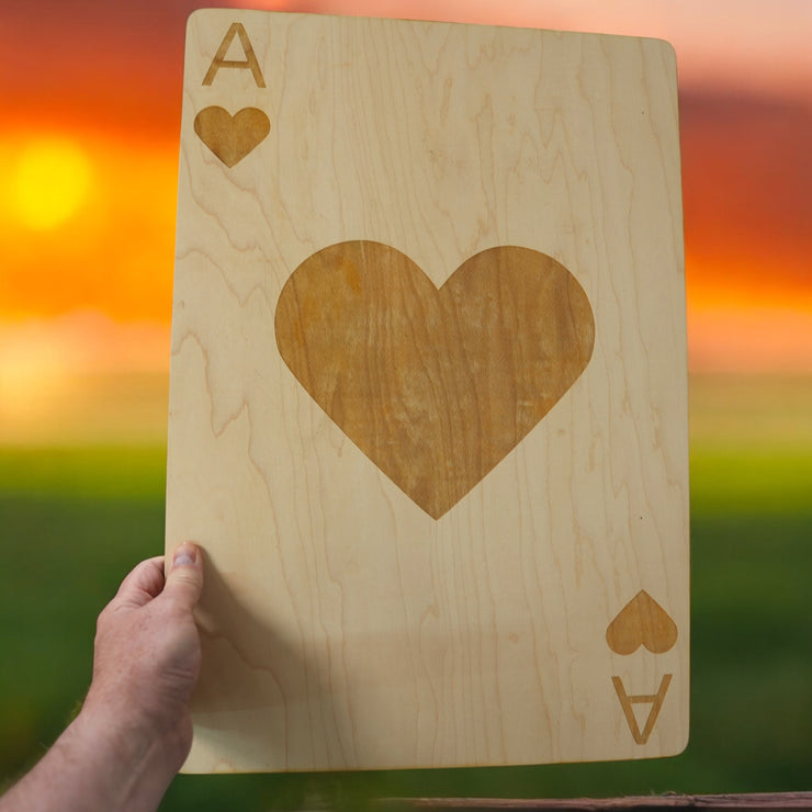 Ace of Hearts Sign 13x20 Raw Wood