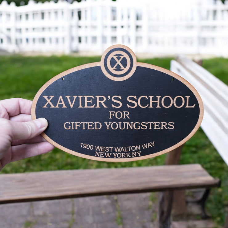 Xavier's PERSONALIZED School for Gifted Youngsters - Black Door Sign 6x9inches