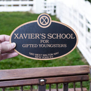 Xavier's PERSONALIZED School for Gifted Youngsters - Black Door Sign 6x9inches