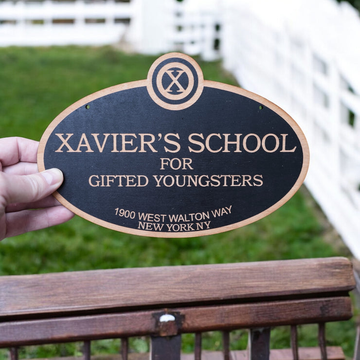 Xavier's PERSONALIZED School for Gifted Youngsters - Black Door Sign 6x9inches