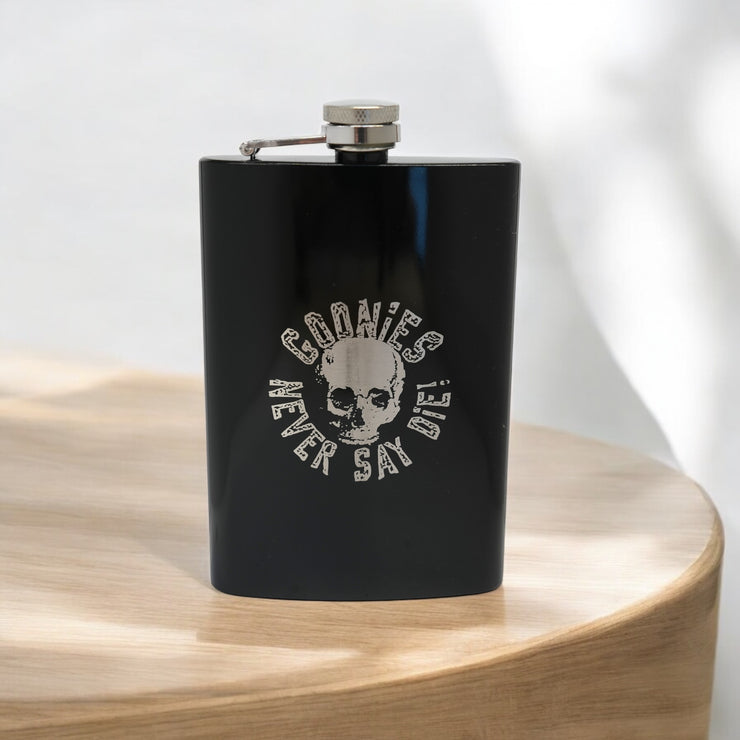 8oz BLACK Never Say Die Flask