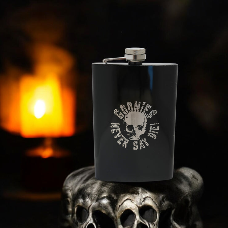 8oz BLACK Never Say Die Flask