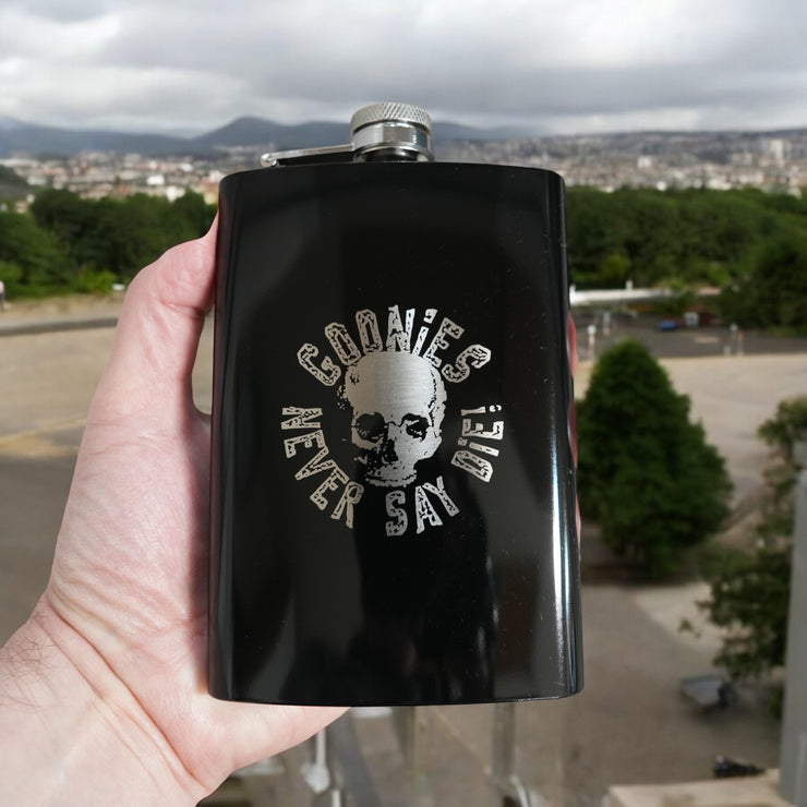 8oz BLACK Never Say Die Flask