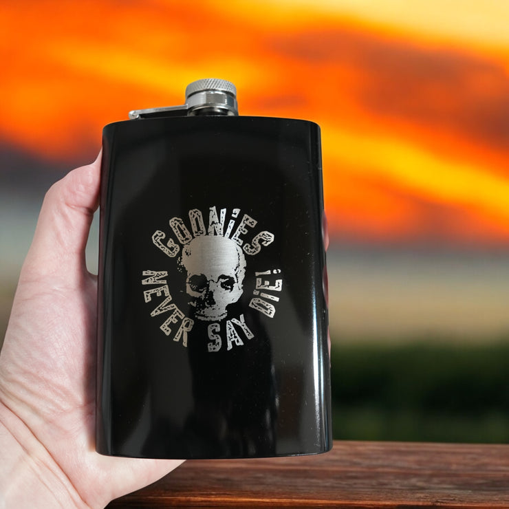8oz BLACK Never Say Die Flask