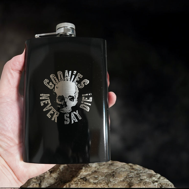 8oz BLACK Never Say Die Flask