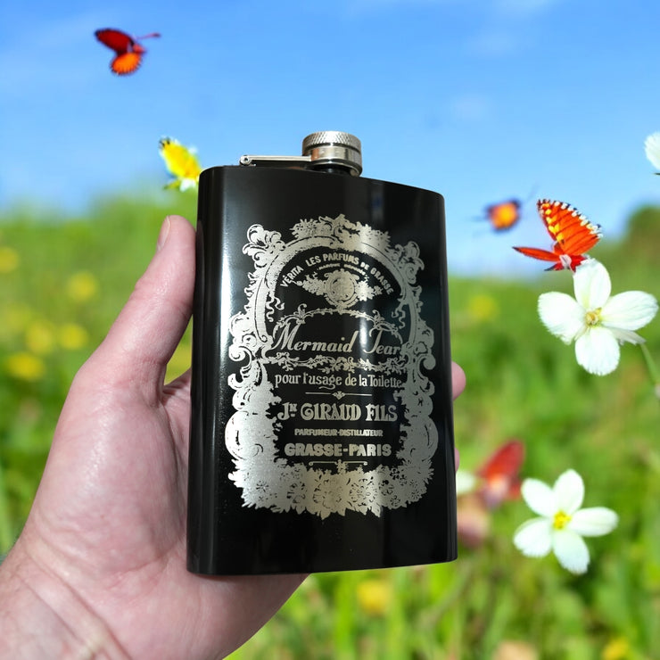 8oz BLACK Mermaid Tears Flask