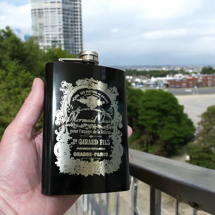 8oz BLACK Mermaid Tears Flask