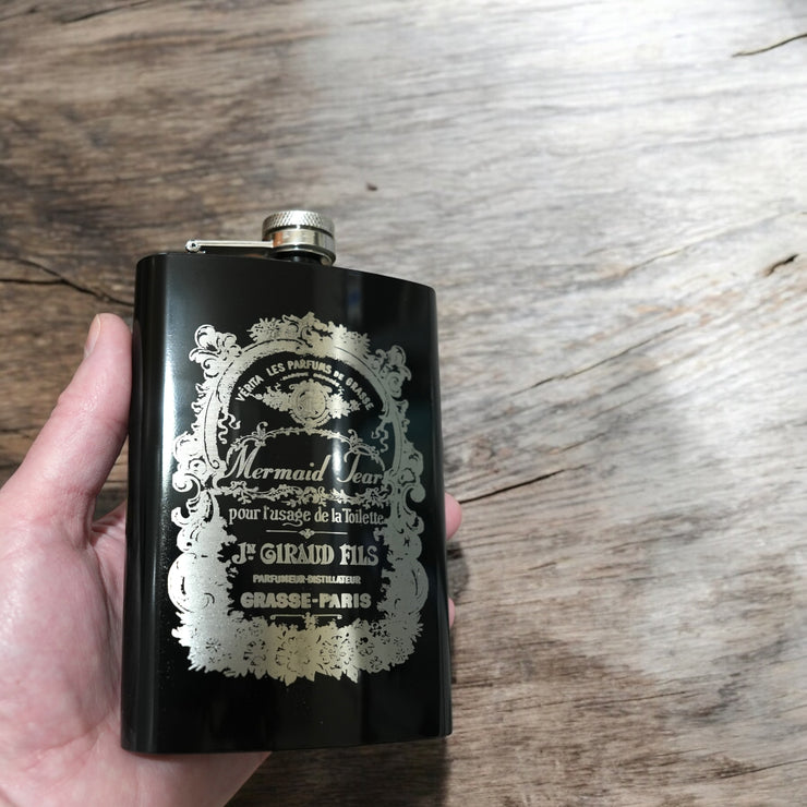 8oz BLACK Mermaid Tears Flask