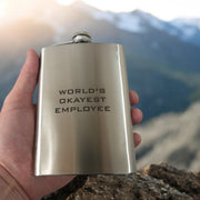 8oz World's Okayest Employee Stainless Steel Flask