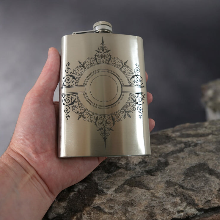 8oz Decorative Design Stainless Steel Flask