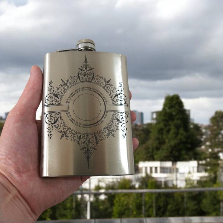 8oz Decorative Design Stainless Steel Flask
