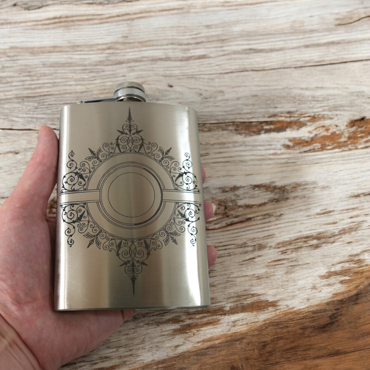 8oz Decorative Design Stainless Steel Flask