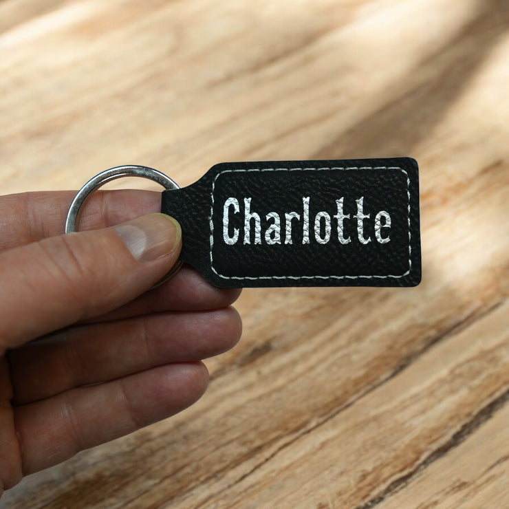 Keychain - Rectangle - Charlotte - Leather