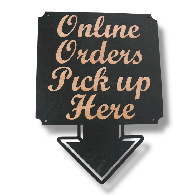 BLACK Online Orders Pick up Here 13x17 Sign