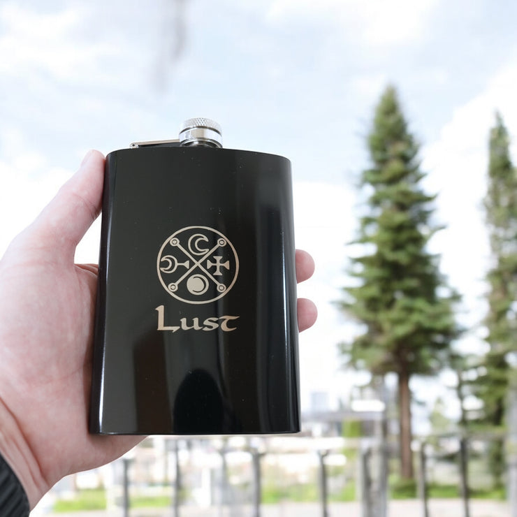 8oz BLACK Seven Deadly Sins LUST Flask