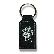 Keychain - Rectangle - Flying Dragon - Leather