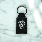 Keychain - Rectangle - Flying Dragon - Leather
