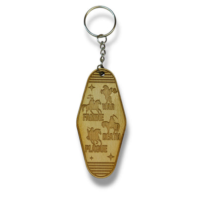 Keychain - 4 Horsemen of the Apocalypse - Birch wood