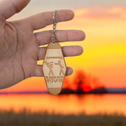 Keychain - Warning to avoid injury dont tell me how to do my job - Birch