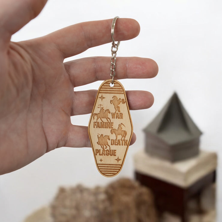 Keychain - 4 Horsemen of the Apocalypse - Birch wood