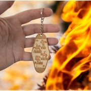 Keychain - 4 Horsemen of the Apocalypse - Birch wood