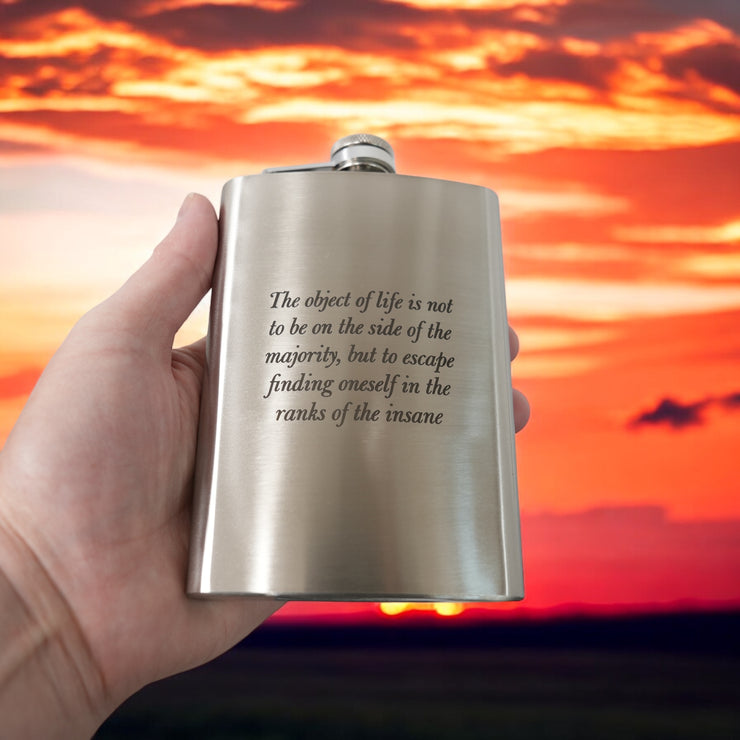 8oz The Object of life Marcus Aurelius SS Flask