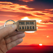 Keychain - Rectangle - The Dude Abides - Leather