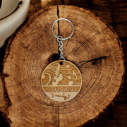 Keychain - PERSONALIZED Saxophone - Birch wood