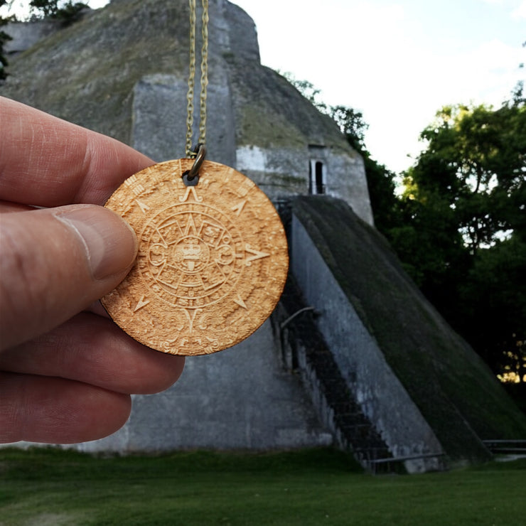 Necklace - Mayan Calendar - Snake and Cable Link chains