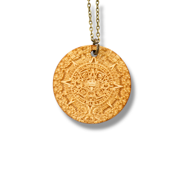 Necklace - Mayan Calendar - Snake and Cable Link chains