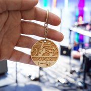 Keychain - PERSONALIZED Saxophone - Birch wood