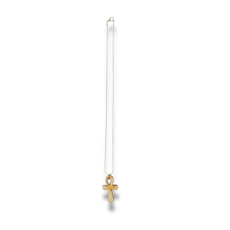 Necklace - Ankh - Key of Life Snake and Cable Link chains - Birch Wood