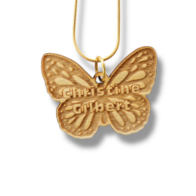 Necklace - PERSONALIZED Butterfly - Snake and Cable Link chains - Birch