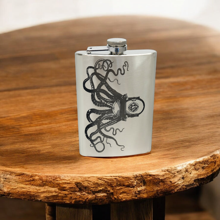 8oz Steampunk Octopus Stainless Steel Flask