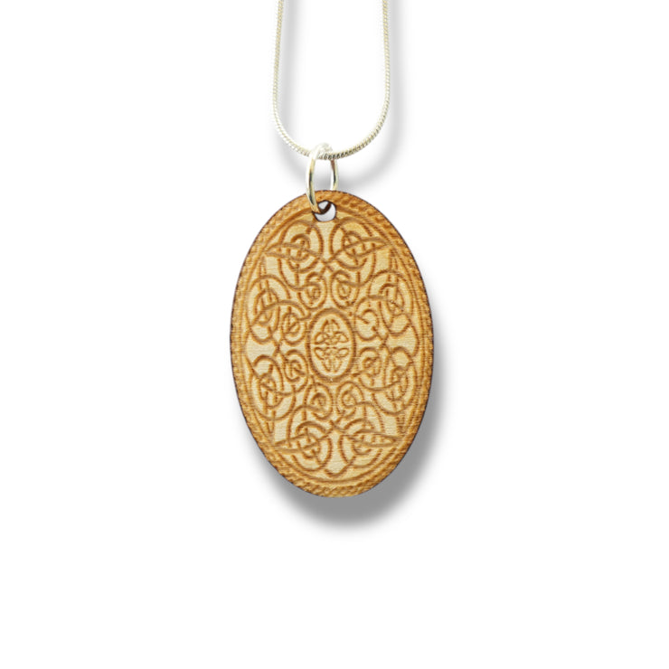 Necklace - Celtic Design - Key of Life Snake and Cable Link chains - Birch Wood