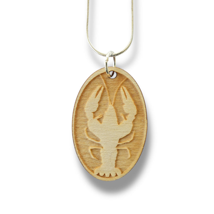 Necklace - Crawfish - Key of Life Snake and Cable Link chains - Birch Wood