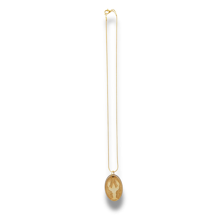 Necklace - Crawfish - Key of Life Snake and Cable Link chains - Birch Wood