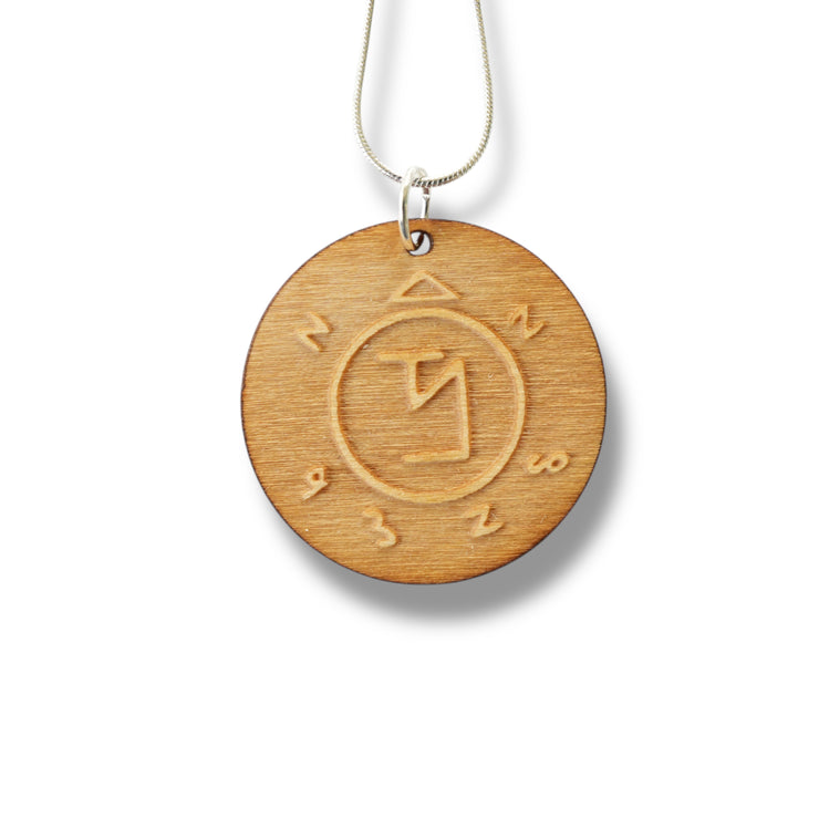 Necklace - Angel Ward - Key of Life Snake and Cable Link chains - Birch Wood