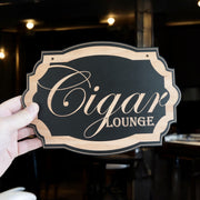 Cigar Lounge - Black Door Sign 7x10in