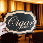 Cigar Lounge - Black Door Sign 7x10in